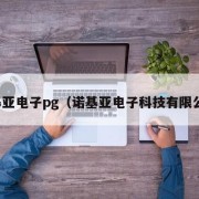 诺基亚电子pg（诺基亚电子科技有限公司）